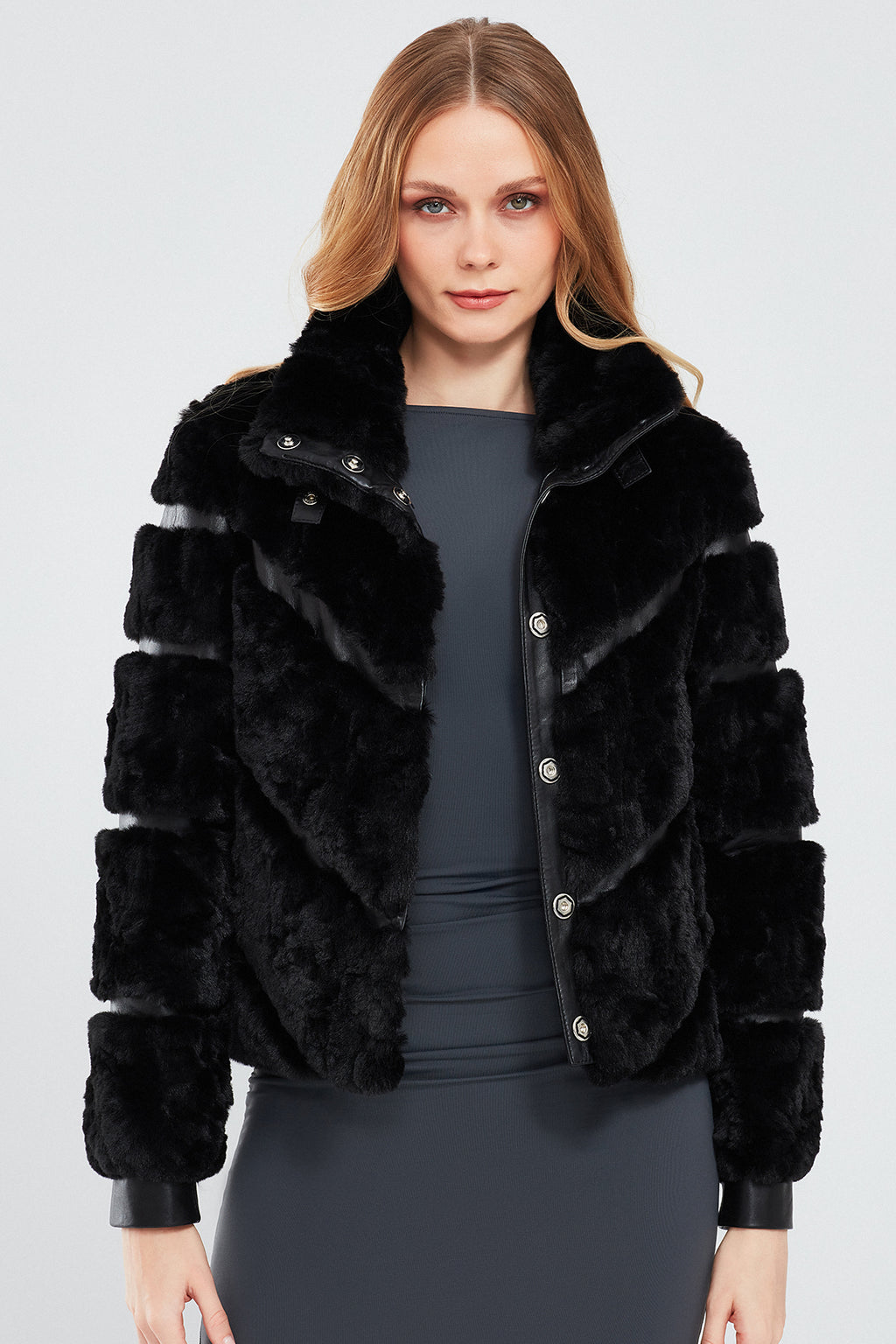 Melrose Kadın Siyah Teddy Deri Mont