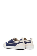 Woman Blue Lace-Up Jean Leather Sneaker | Derimod