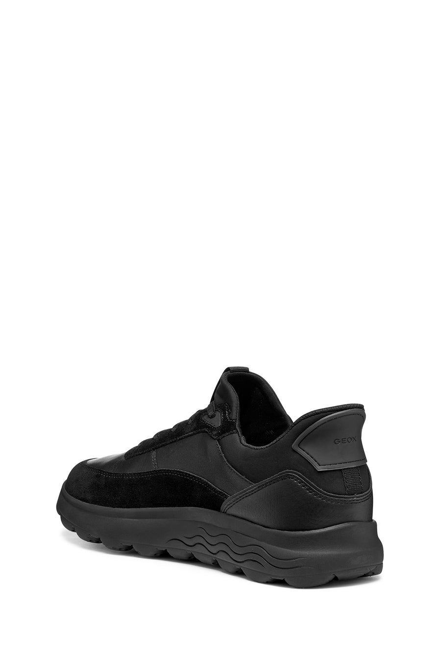 Geox Erkek Siyah U Spherıca Plus A - Nappa+Sued Bağcıklı Kalın Tabanlı Süet Sneaker