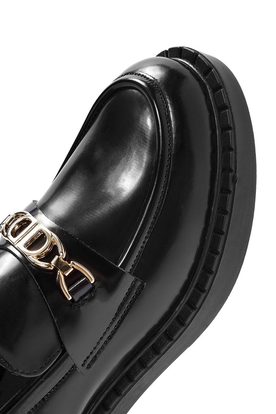 Women's Black Buckle Detailed Masculine Loafer