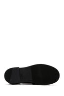 Women's Black Leather Masculine Casual Loafer | Derimod