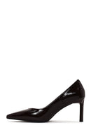 Woman Burgundy Thin-Heeled Patent Leather Leather Stiletto | Derimod