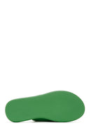 Women's Green Double Buckle Slippers | Derimod