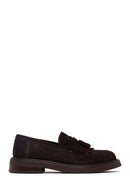 Woman Brown Tasselled Suede Loafer | Derimod