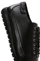 Women's Black Leather Casual Sneaker | Derimod