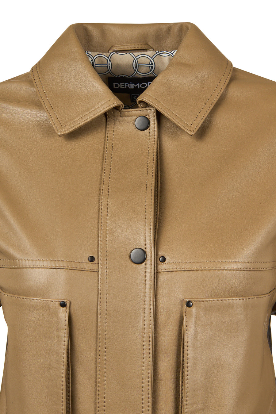 Madlen Kadın Kahverengi Oversize Deri Ceket