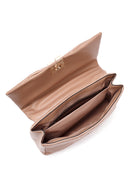 Women's Beige Long Strap Quilted Patterned Shoulder Bag | Derimod
