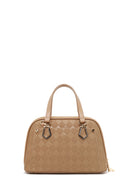 Woman Beige Long-Strap Printed Shoulder Bag | Derimod
