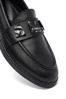 Kadın Siyah Tokalı Deri Loafer | Derimod