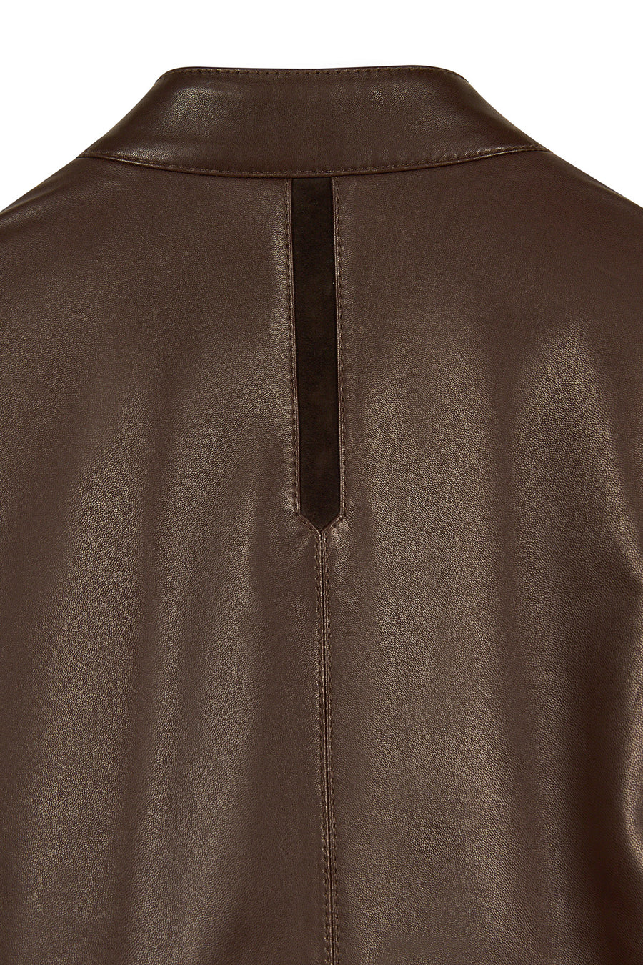 Palmer Male Brown Mandarin Collar Leather Jacket