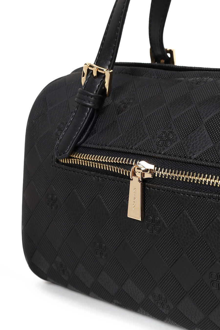 Woman Black Long-Strap Printed Shoulder Bag