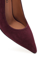 Kadın Bordo İnce Topuklu Süet Deri Stiletto | Derimod