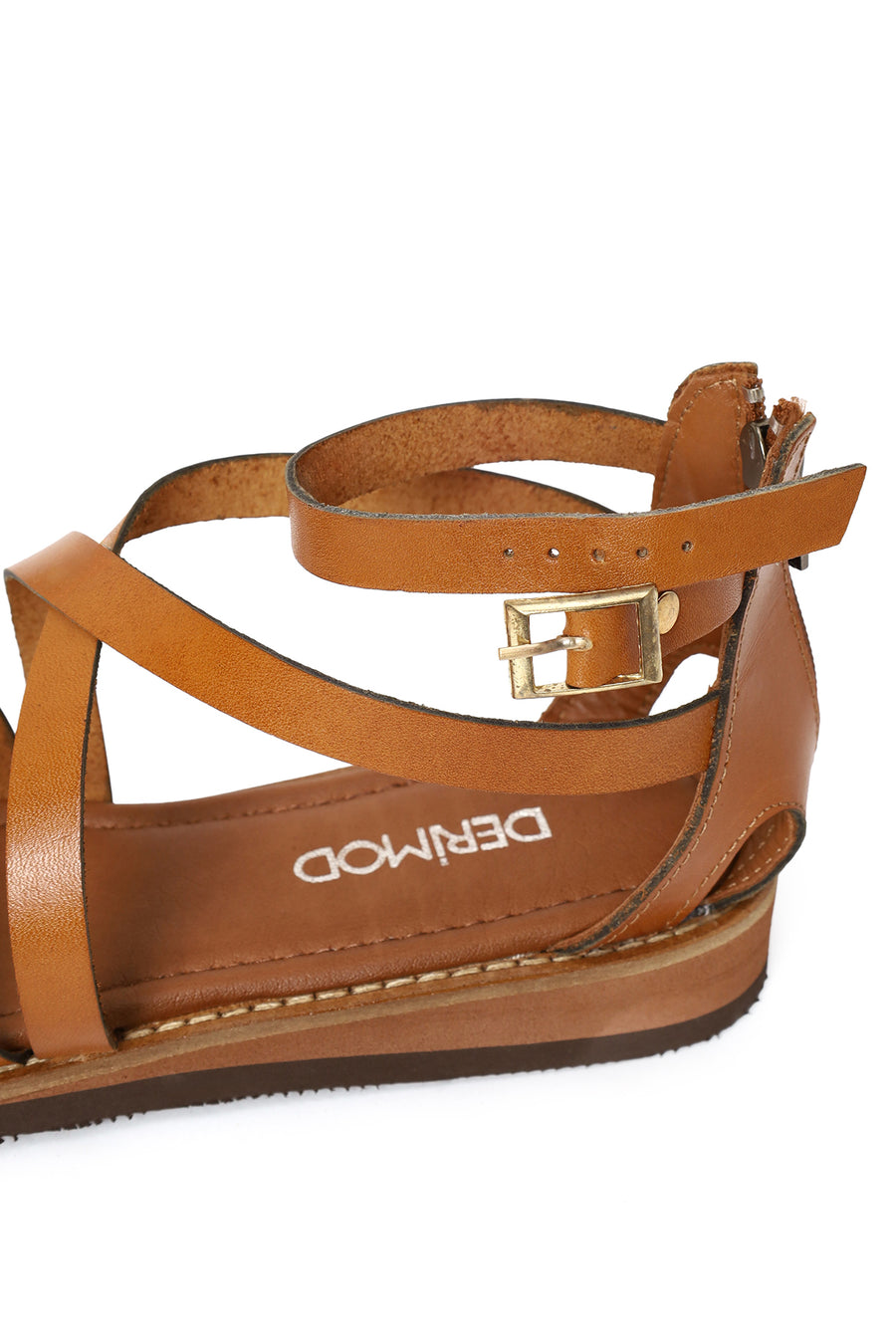 Woman Tan Ankle-Buckle Leather Bodrum Sandal