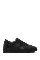 Erkek Siyah Bağcıklı Deri Casual Sneaker | Derimod