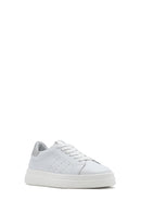 Kadın Beyaz Bağcıklı Deri Sneaker | Derimod