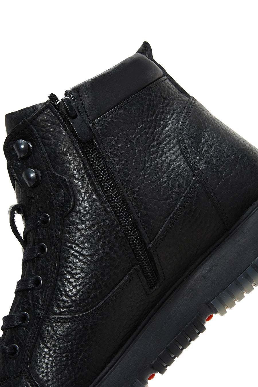 Men's Black Leather Zippered Casual Boots