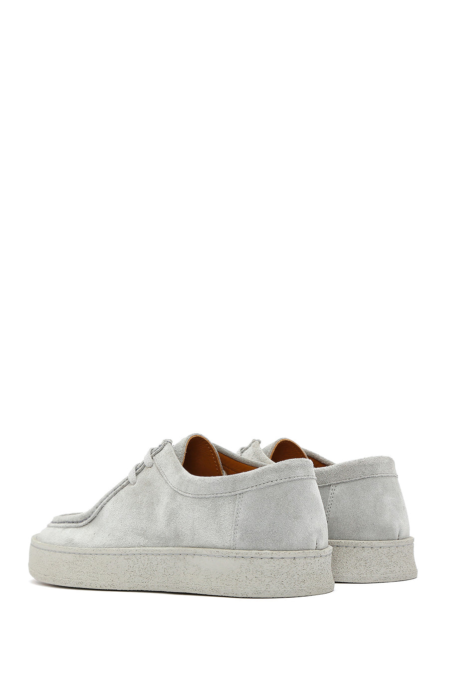 Men's Gray Lace-up Suede Leather Casual Shoes