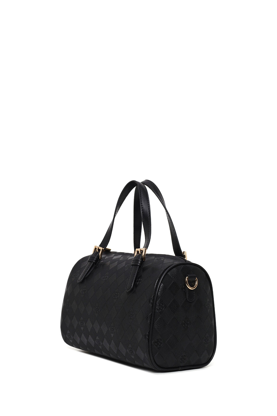 Woman Black Long-Strap Printed Shoulder Bag