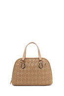 Woman Beige Long-Strap Printed Shoulder Bag | Derimod