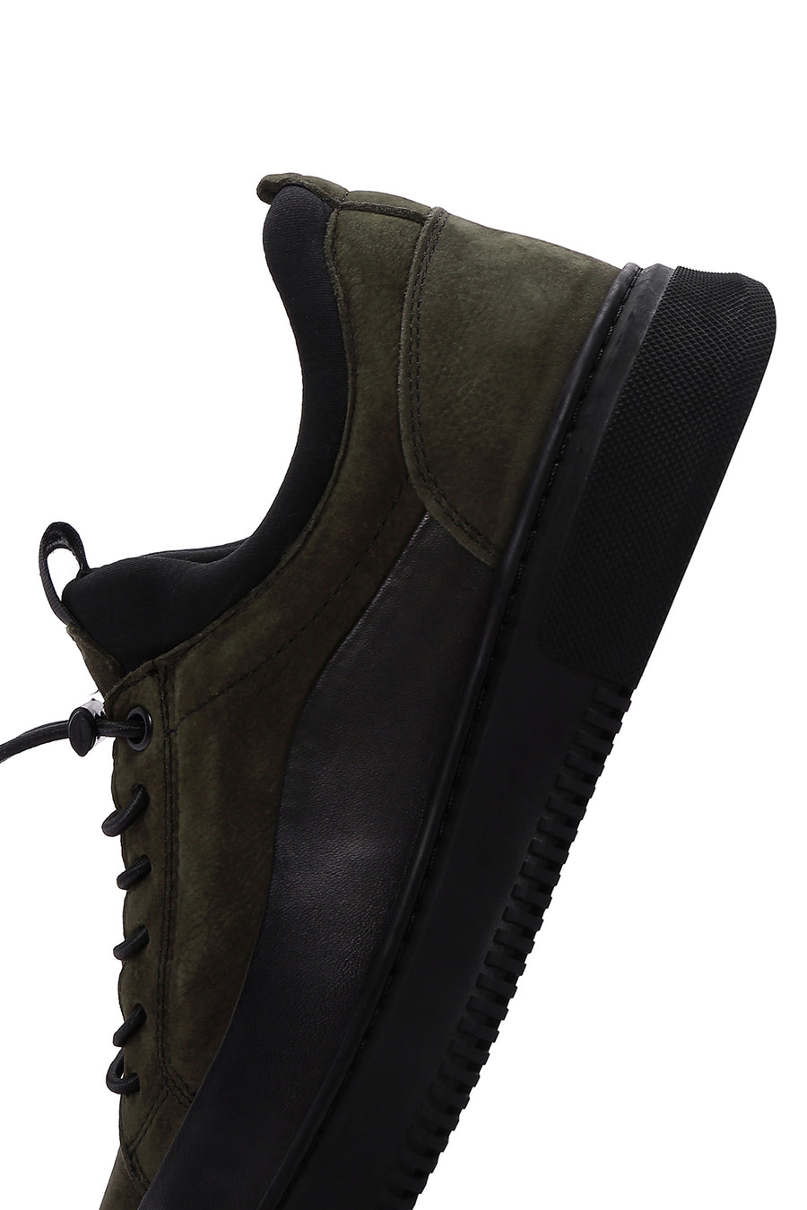 Men's Khaki Lace-Up Nubuck Leather Casual Sneaker