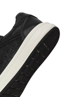 Erkek Siyah Desenli Deri Sneaker | Derimod