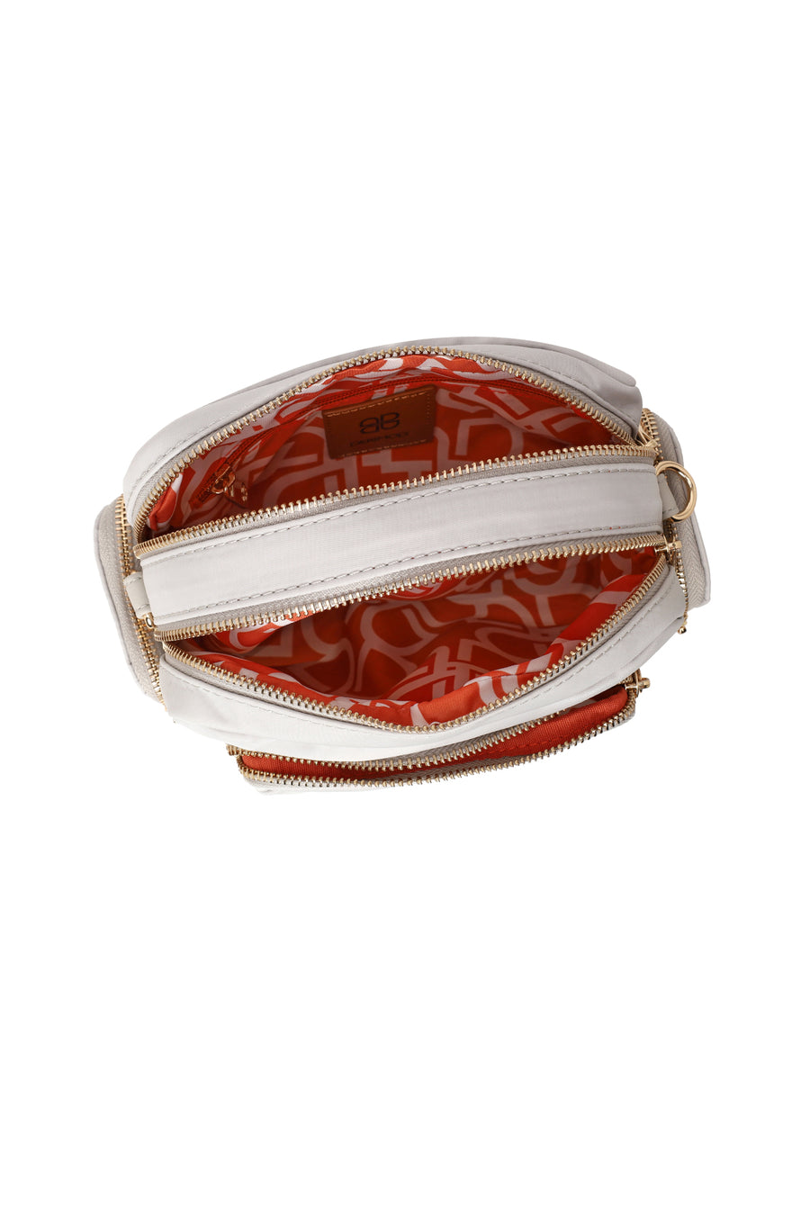 Woman Gray Fabric Mini Crossbody Bag