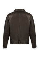 Torino Woman Black Oversized Leather Biker Jacket | Derimod