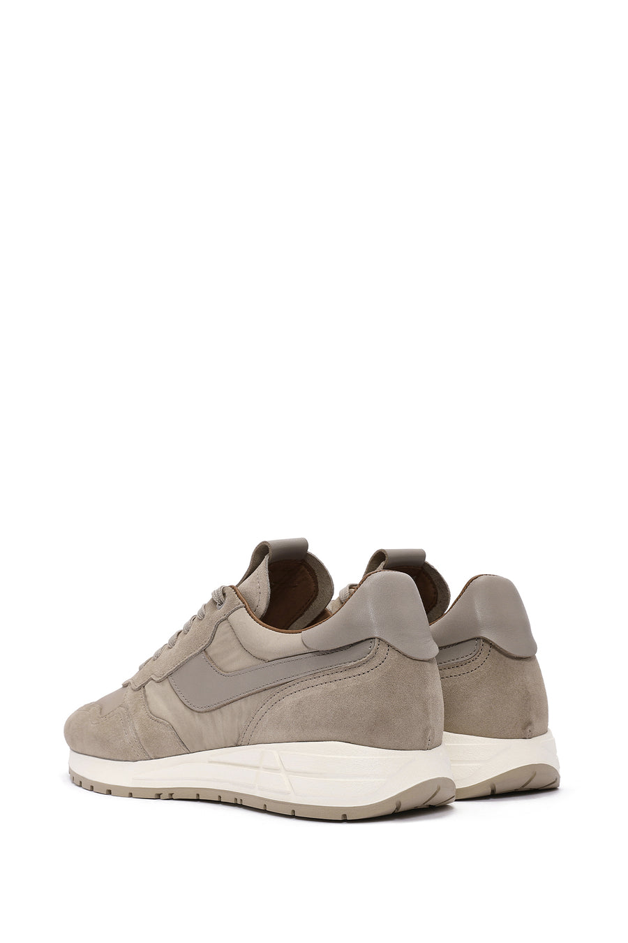 Erkek Bej Bağcıklı Deri Sneaker