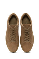 Erkek Bej Deri Süet Sneaker | Derimod
