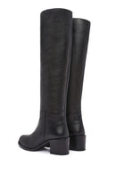 Women's Black Thick Heel Leather Boots | Derimod
