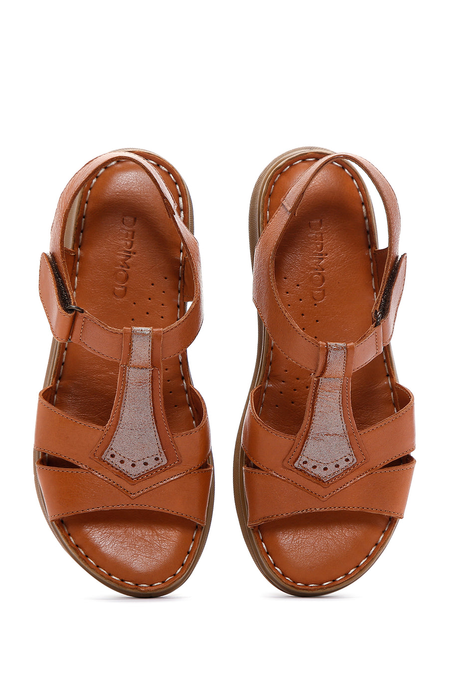 Women's Tan Leather Comfort Sandals