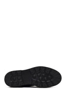 Male Black Lace-Up Thick-Soled Leather Casual Shoes | Derimod
