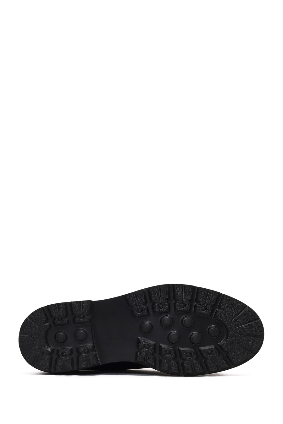 Male Black Lace-Up Thick-Soled Leather Casual Shoes