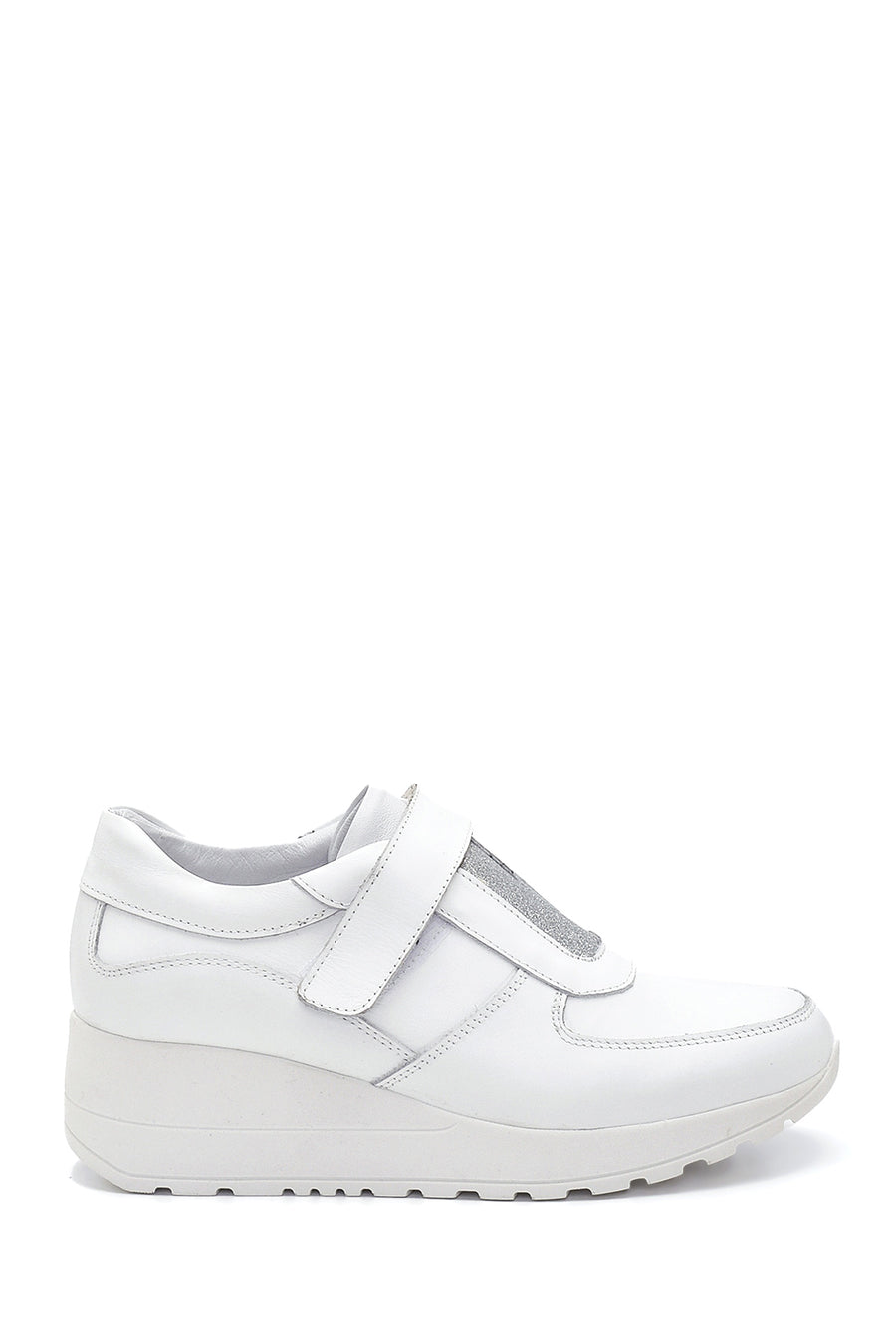 Kadın Beyaz Deri Dolgu Topuk Sneaker 22SFD420718 | Derimod