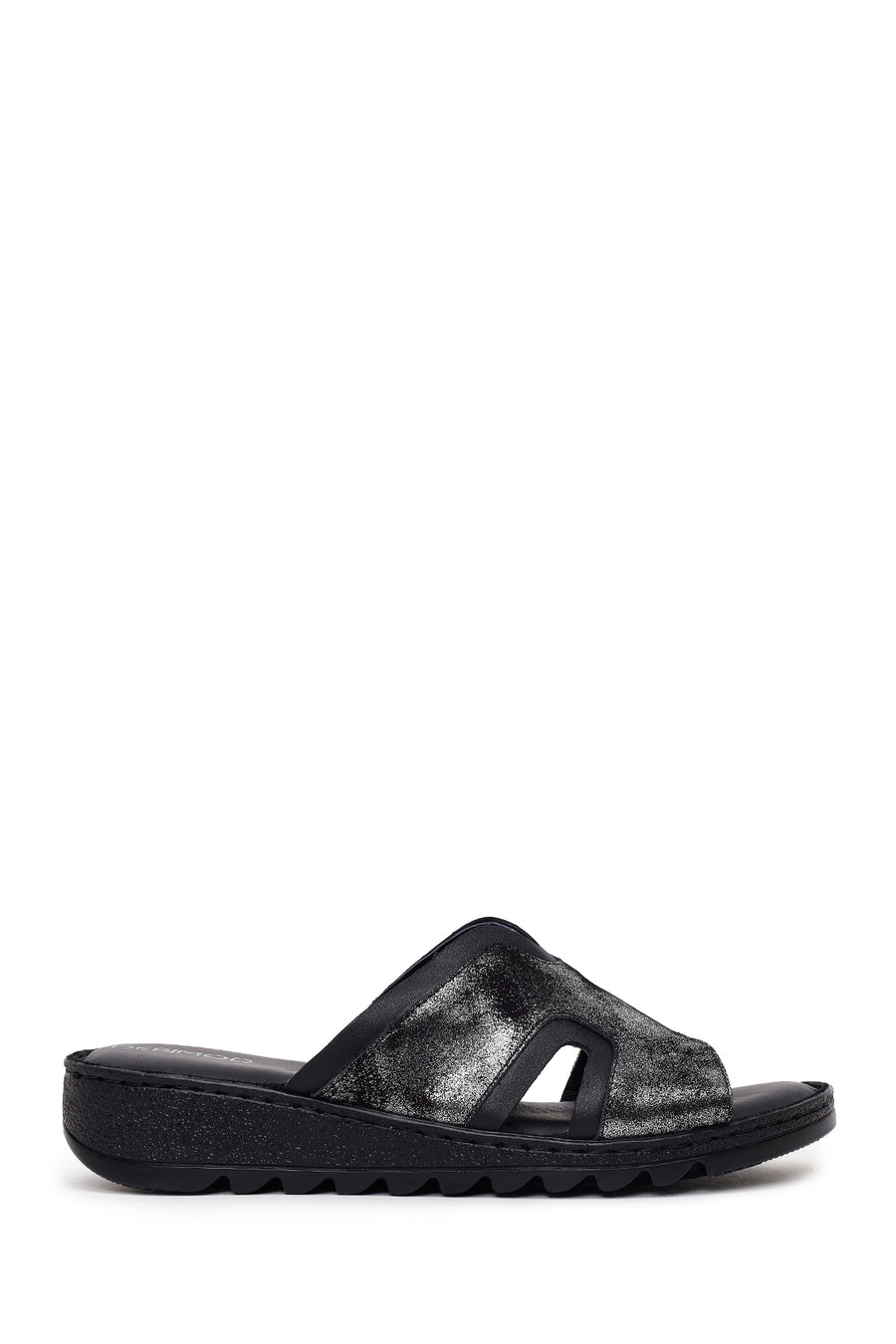 Woman Black Leather Comfort Slipper 26SFD410614 | Derimod