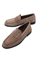Erkek Gri Süet Deri Casual Loafer | Derimod