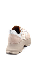 Women's Leather Suede Detail Sneaker | Derimod