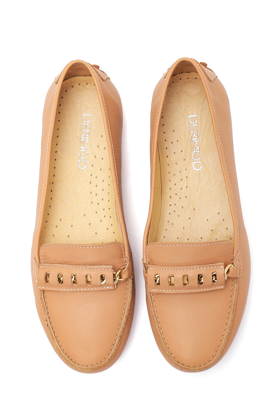 Kadın Camel Deri Loafer