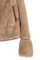 Livigno Kadın Bej Kısa Teddy Mont | Derimod