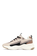 Women's Beige Lace-Up Thick-Soled Sneaker | Derimod