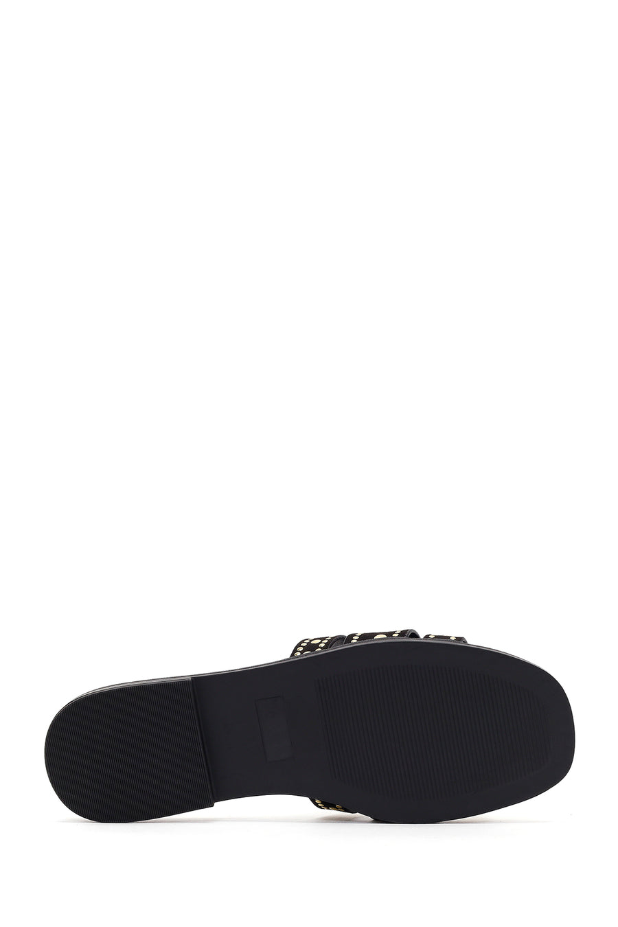Women's Black Studded Suede Slippers