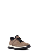 Male Mink Lace-up Thick-soled Nubuck Leather Casual Sneaker | Derimod