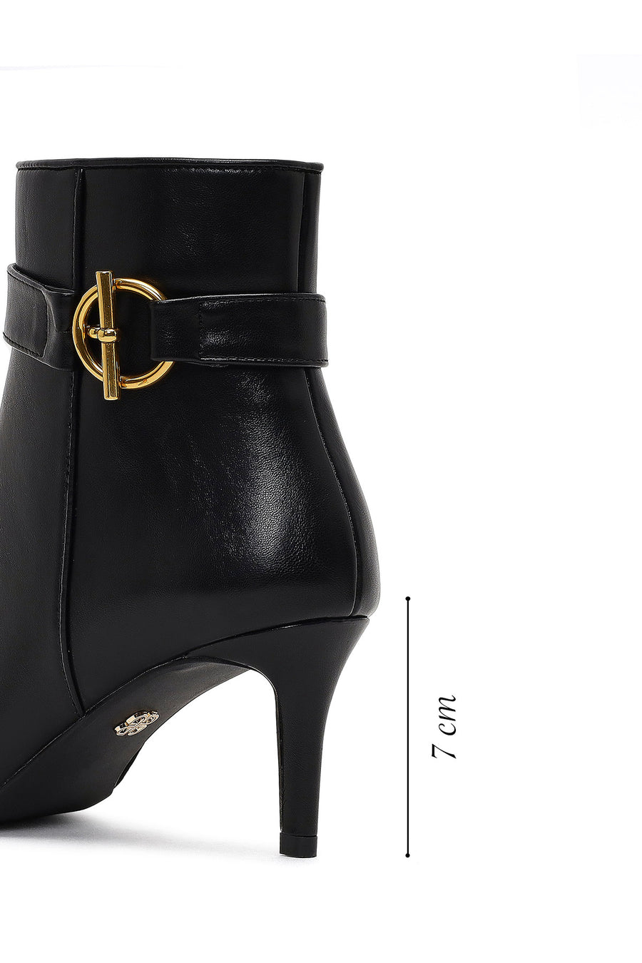 Women's Black Zippered Thin Heeled Boots