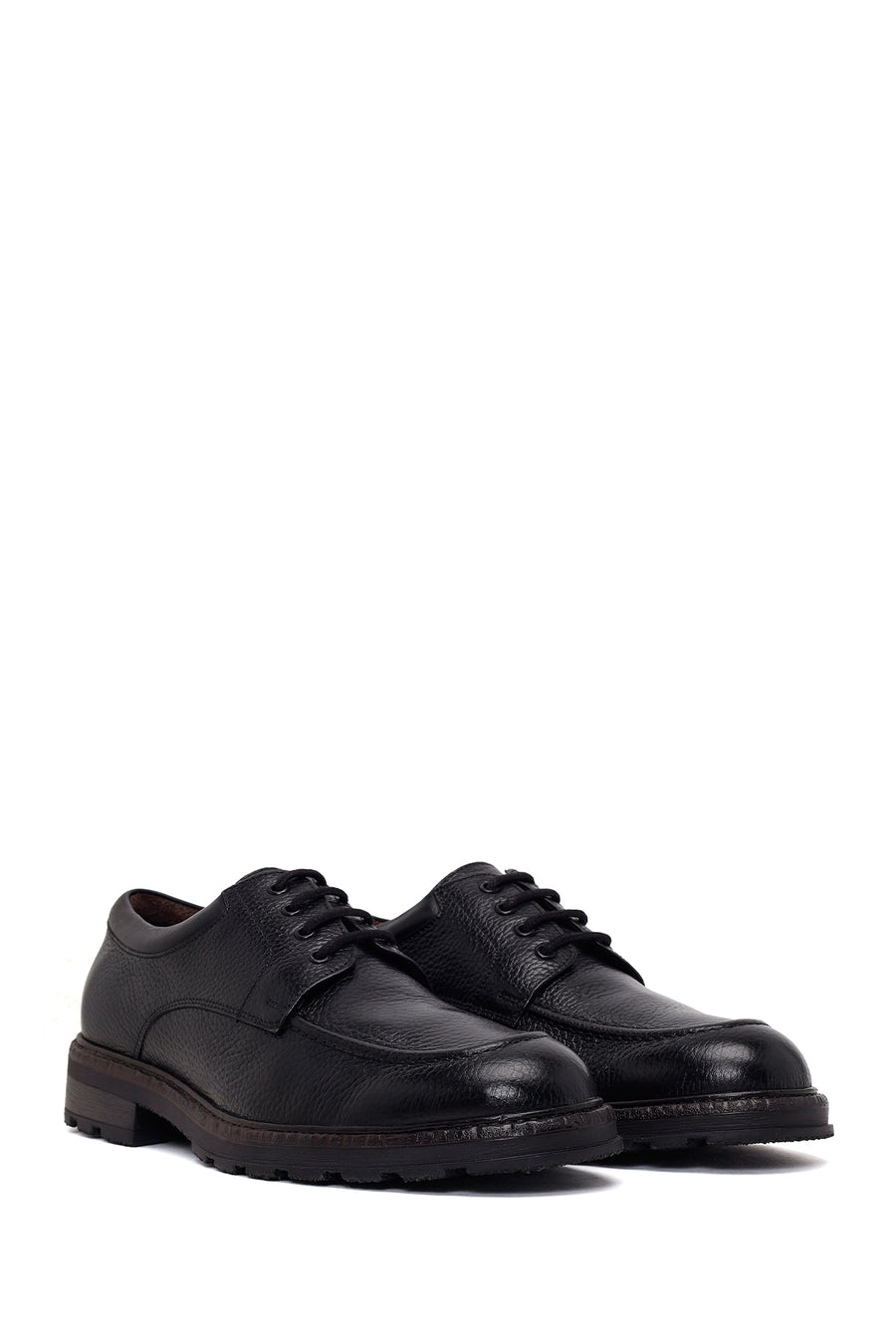 Male Black Lace-up Leather Casual Shoes