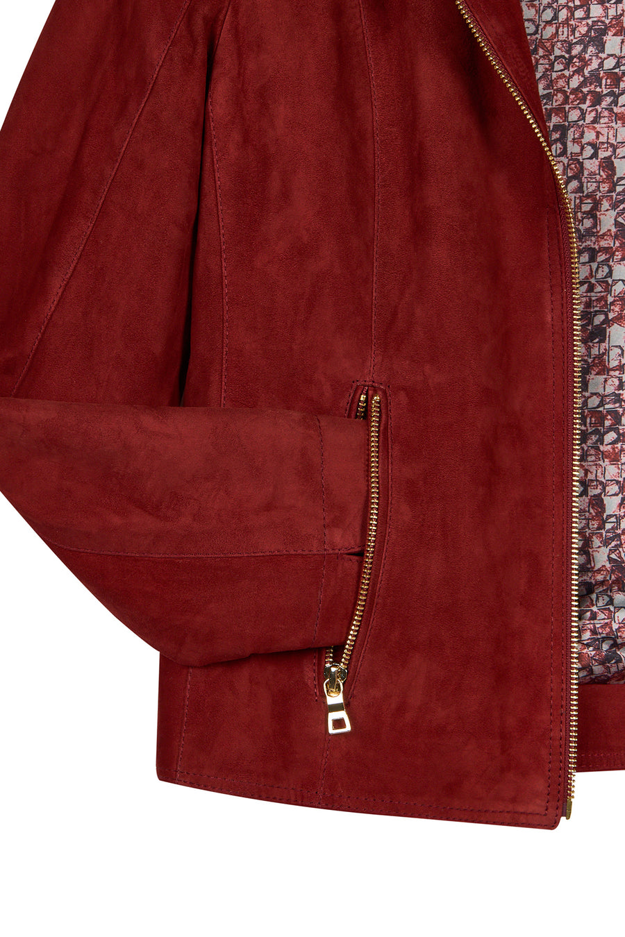 Lara Woman Burgundy Short Suede Jacket