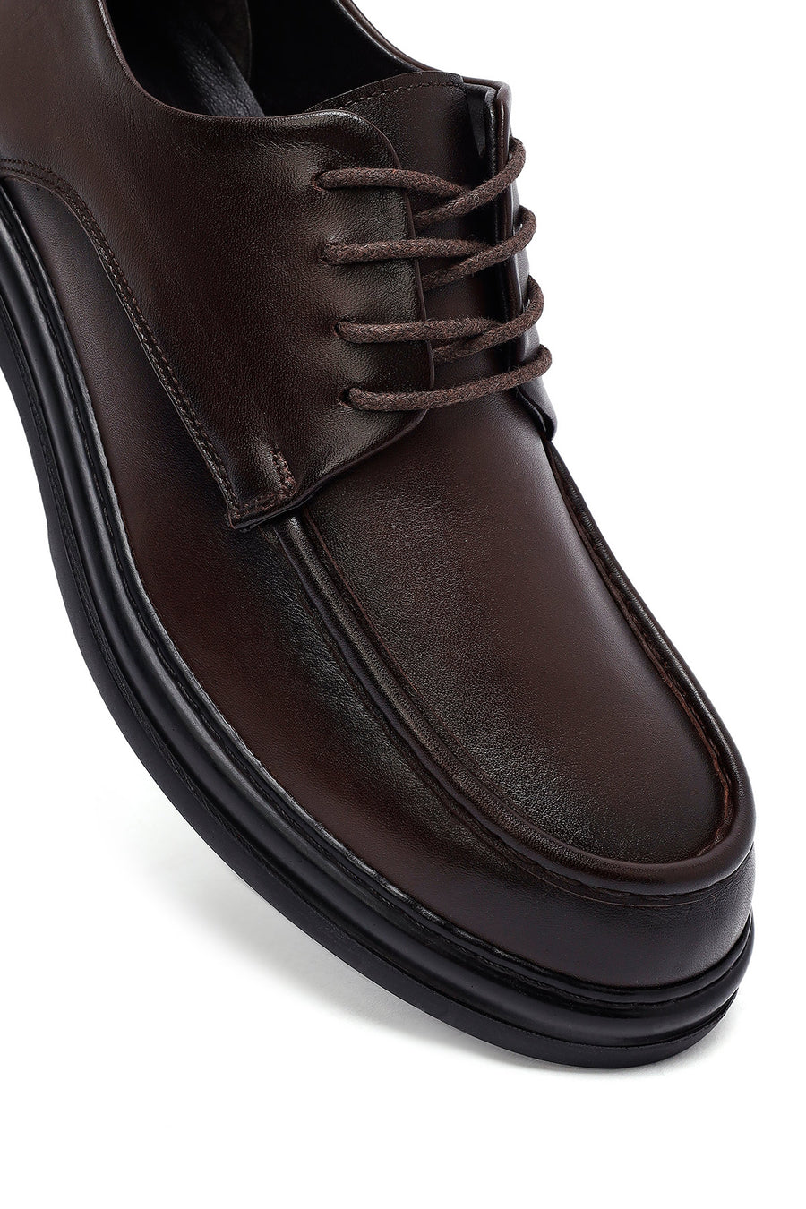 Male Brown Lace-up Leather Casual Shoes