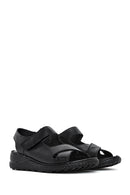Women's Black Ankle Strap Chunky Sole Leather Comfort Sandals | Derimod