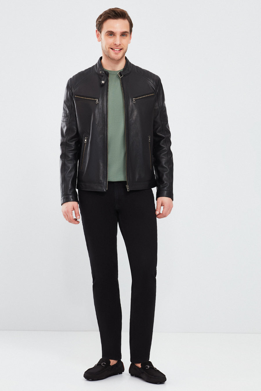 Paul Men's Black Leather Coat