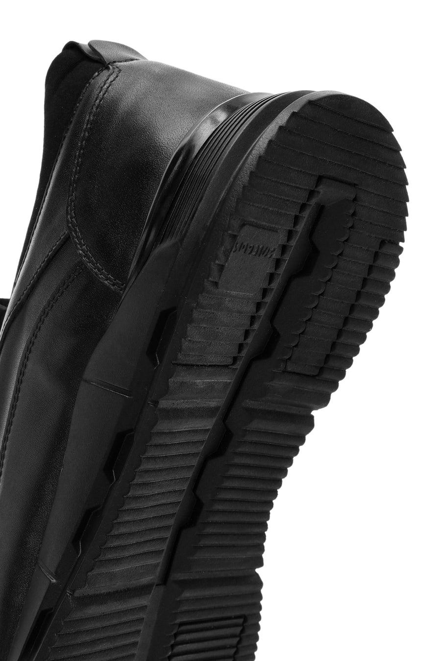 Erkek Siyah Bağcıklı Deri Sneaker