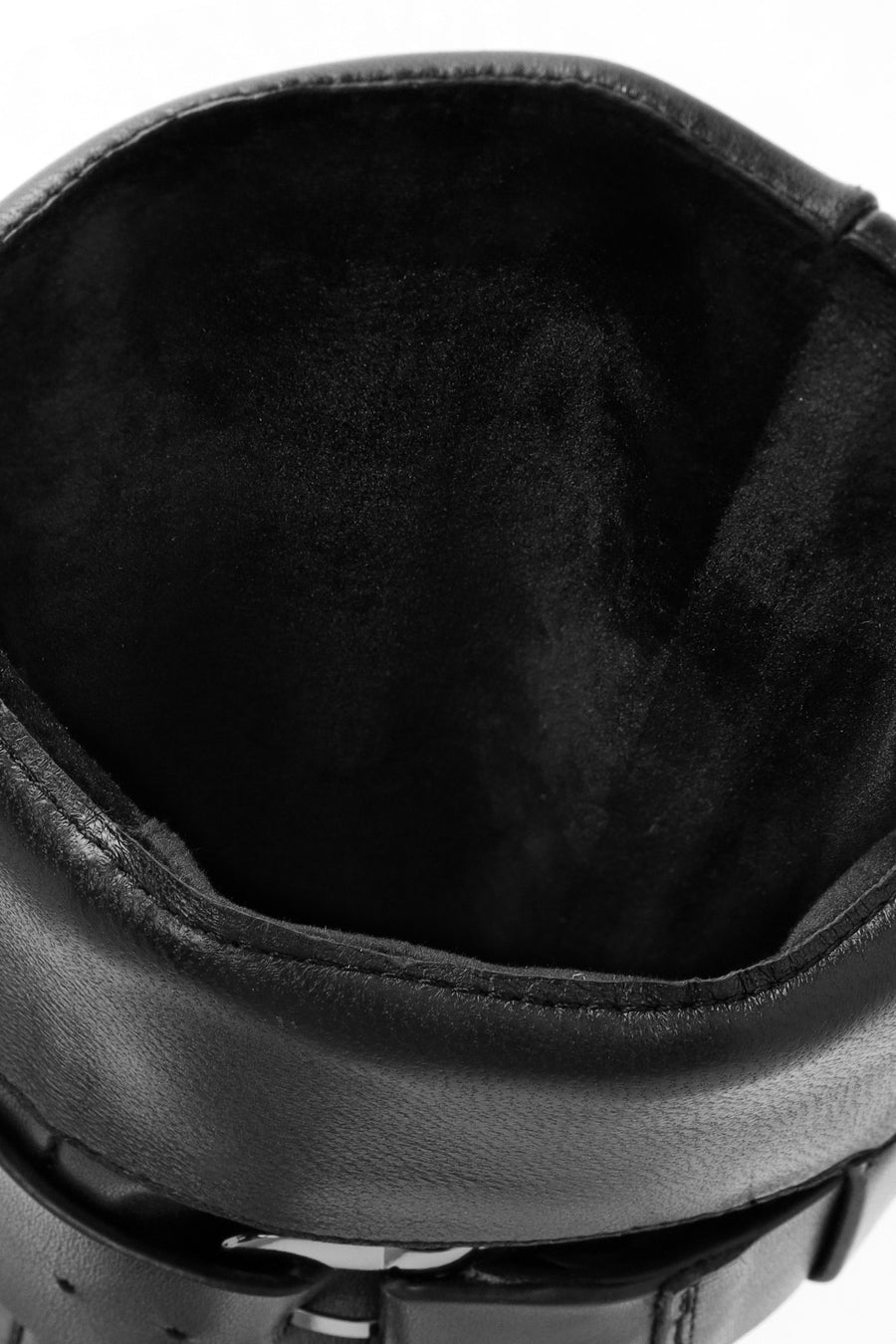 Women's Black Buckle Detailed Leather Boots